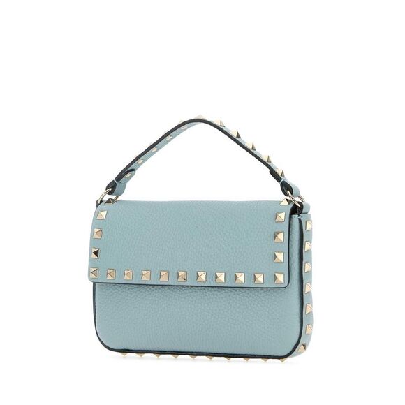 VALENTINO GARAVANI Light Blue Leather Rockstud Handbag - Picture 2 of 2